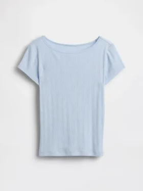Παιδικό εφαρμοστό T-shirt με πλέξη Pointelle
