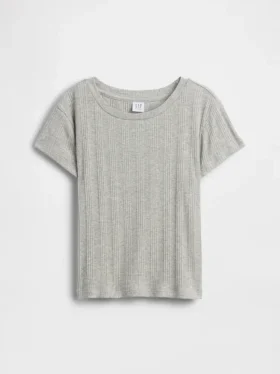 Παιδικό εφαρμοστό T-shirt με ποικιλόχρωμη ραβδωτή πλέξη