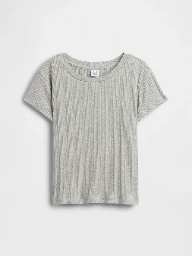 Παιδικό εφαρμοστό T-shirt με ποικιλόχρωμη ραβδωτή πλέξη