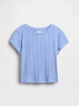 Παιδικό εφαρμοστό T-shirt με ποικιλόχρωμη ραβδωτή πλέξη