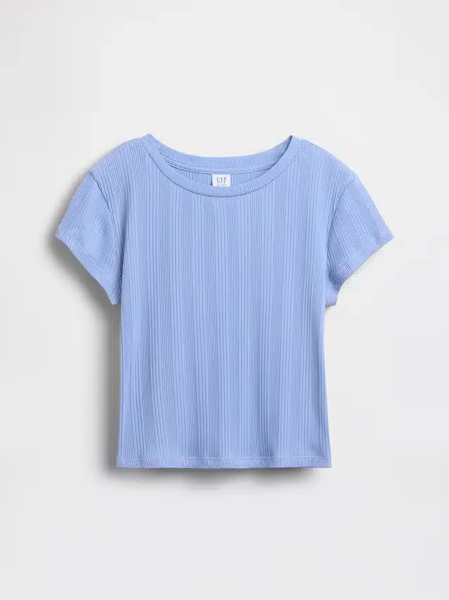 Παιδικό εφαρμοστό T-shirt με ποικιλόχρωμη ραβδωτή πλέξη