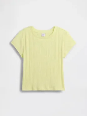 Παιδικό εφαρμοστό T-shirt με ποικιλόχρωμη ραβδωτή πλέξη