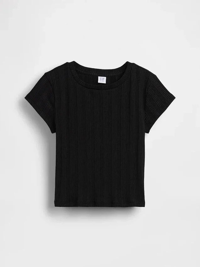 Παιδικό εφαρμοστό T-shirt με ποικιλόχρωμη ραβδωτή πλέξη