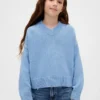 Παιδικό φαρδύ πουλόβερ με V-neck