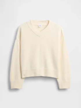 Παιδικό φαρδύ πουλόβερ με V-neck