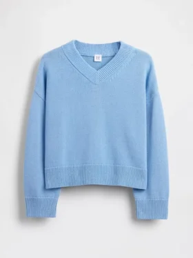 Παιδικό φαρδύ πουλόβερ με V-neck