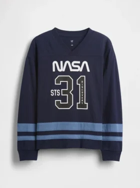 Παιδικό φαρδύ T-shirt από τζέρσεϊ με θέμα τη NASA