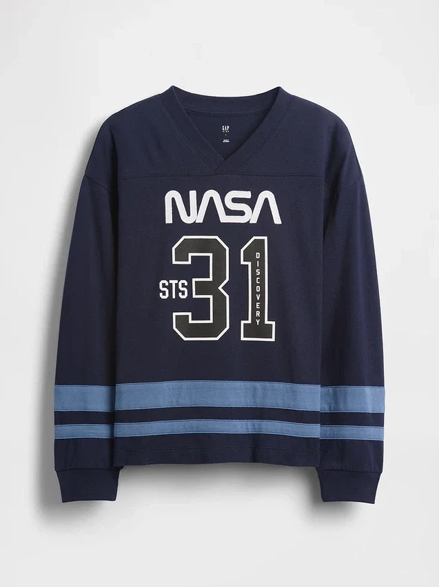 Παιδικό φαρδύ T-shirt από τζέρσεϊ με θέμα τη NASA