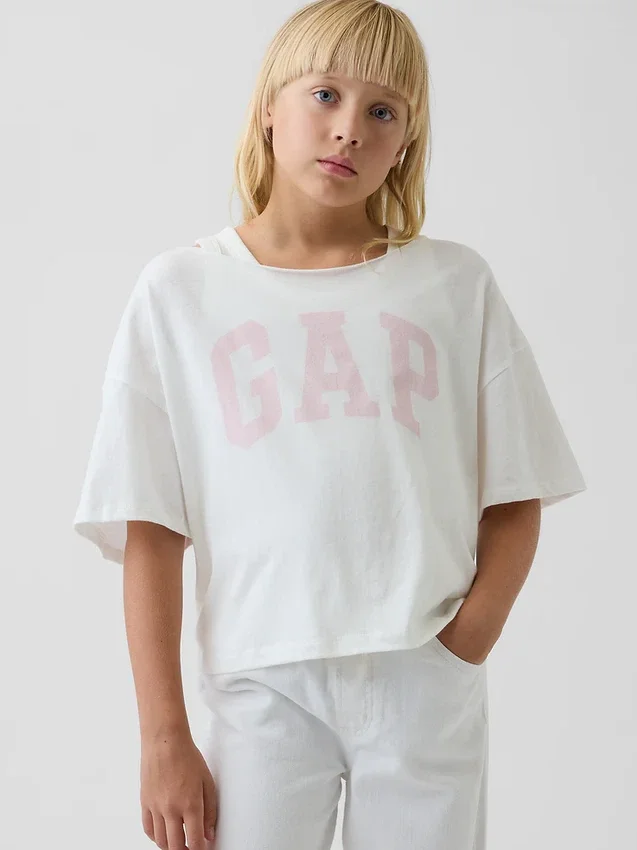 Παιδικό φαρδύ T-shirt με φαρδύ λαιμό