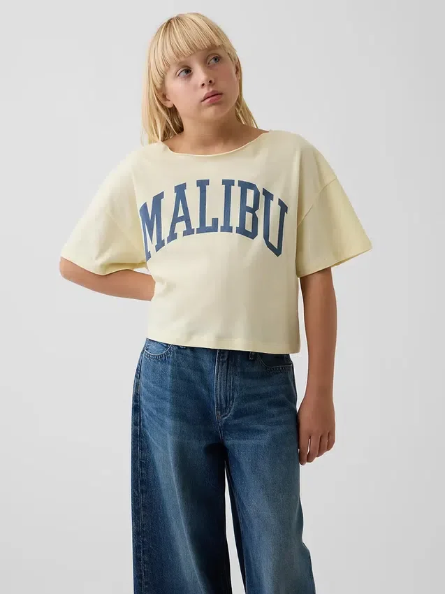 Παιδικό φαρδύ T-shirt με φαρδύ λαιμό