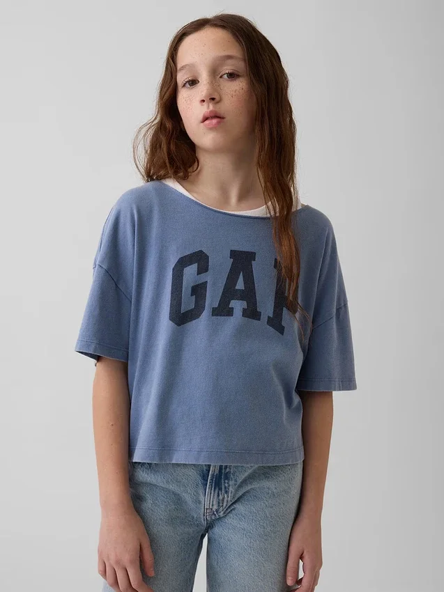 Παιδικό φαρδύ T-shirt με φαρδύ λαιμό