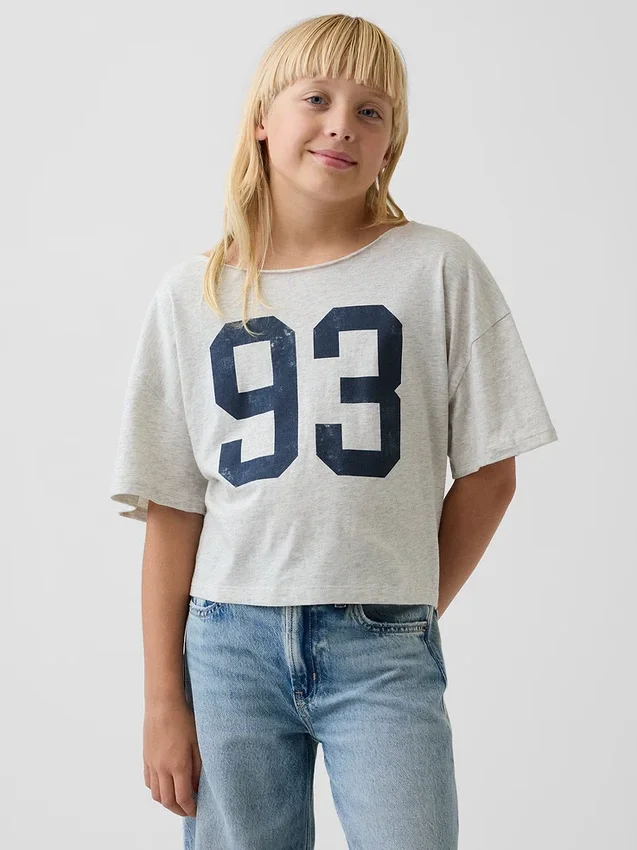 Παιδικό φαρδύ T-shirt με φαρδύ λαιμό