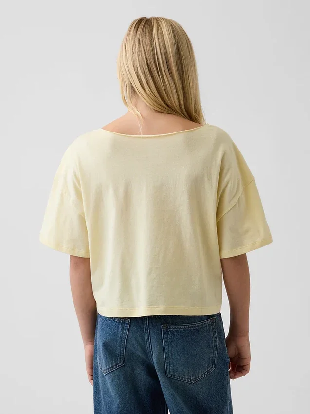 Παιδικό φαρδύ T-shirt με φαρδύ λαιμό