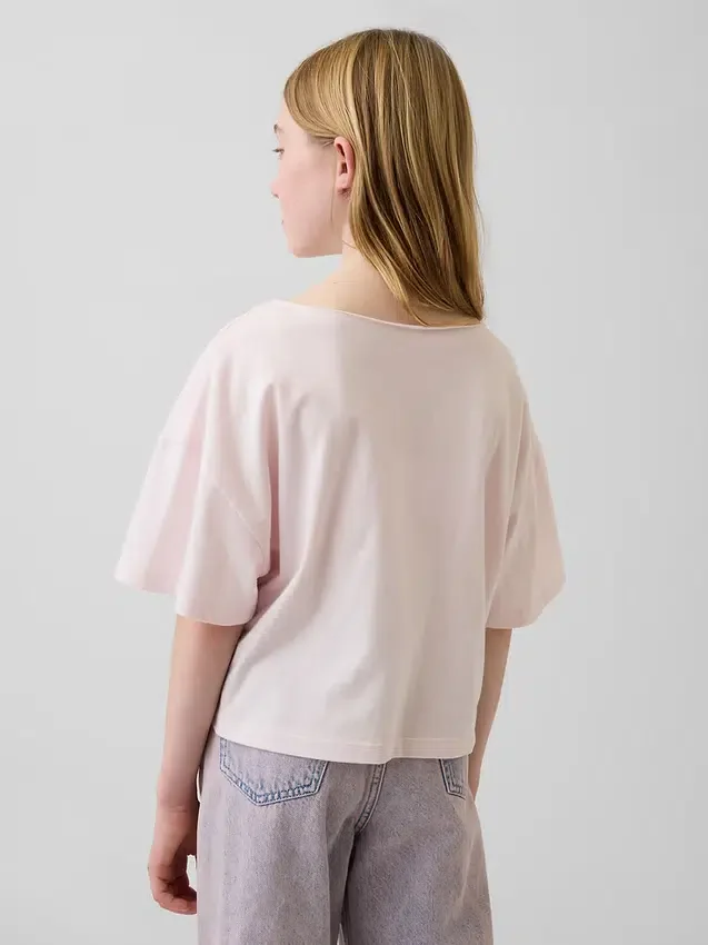 Παιδικό φαρδύ T-shirt με φαρδύ λαιμό
