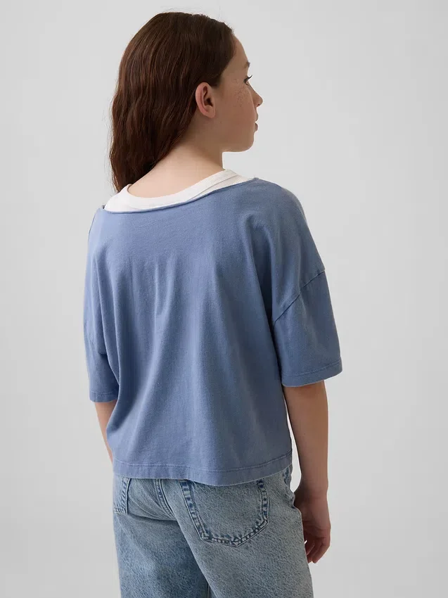Παιδικό φαρδύ T-shirt με φαρδύ λαιμό