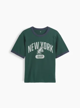 Παιδικό φαρδύ T-shirt με γραφικά και ρίγες «New York»