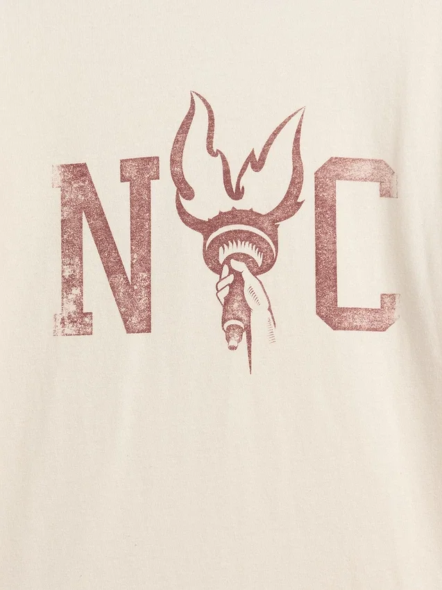 Παιδικό φαρδύ T-shirt με γραφικά και ρίγες «New York»