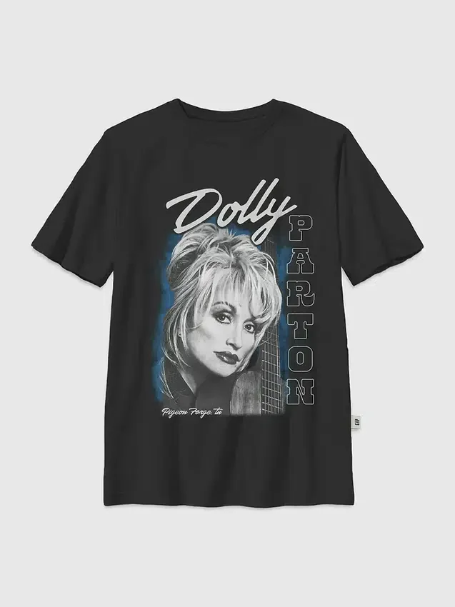 Παιδικό φαρδύ T-shirt με γραφικό «Dolly Parton Guitar Portrait»