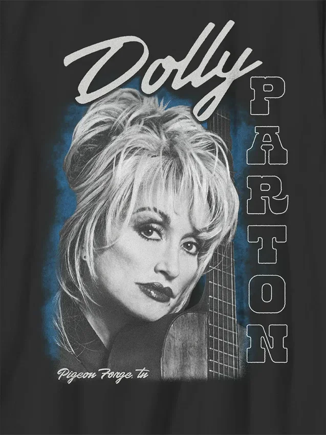 Παιδικό φαρδύ T-shirt με γραφικό «Dolly Parton Guitar Portrait»