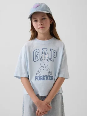 Παιδικό φαρδύ T-shirt με γραφικό λογότυπο