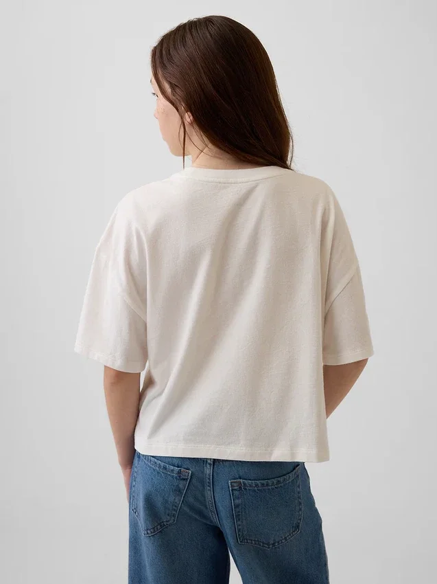 Παιδικό φαρδύ T-shirt με γραφικό λογότυπο