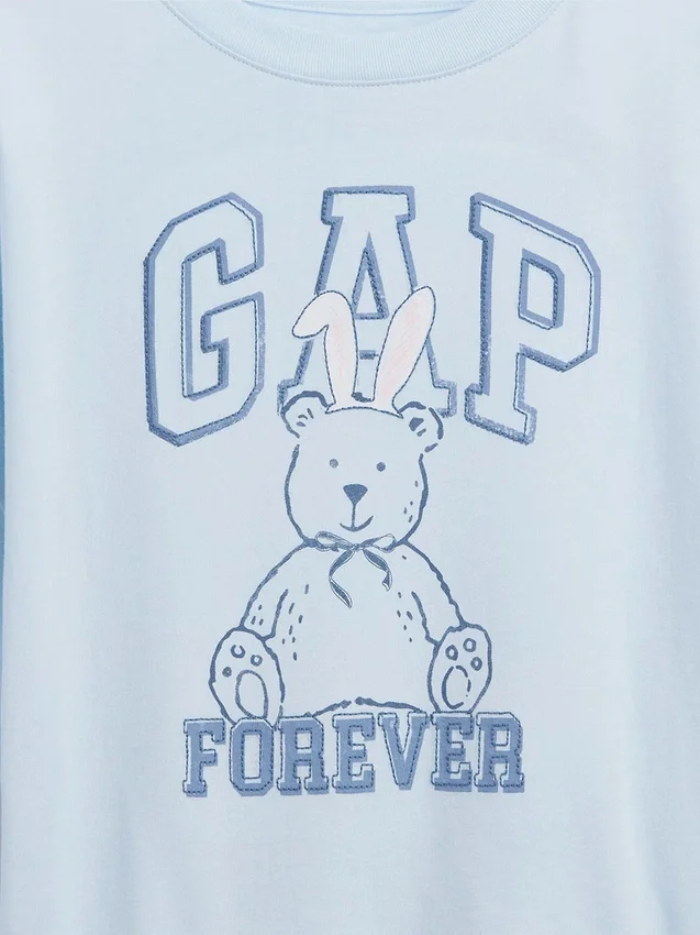 Παιδικό φαρδύ T-shirt με γραφικό λογότυπο