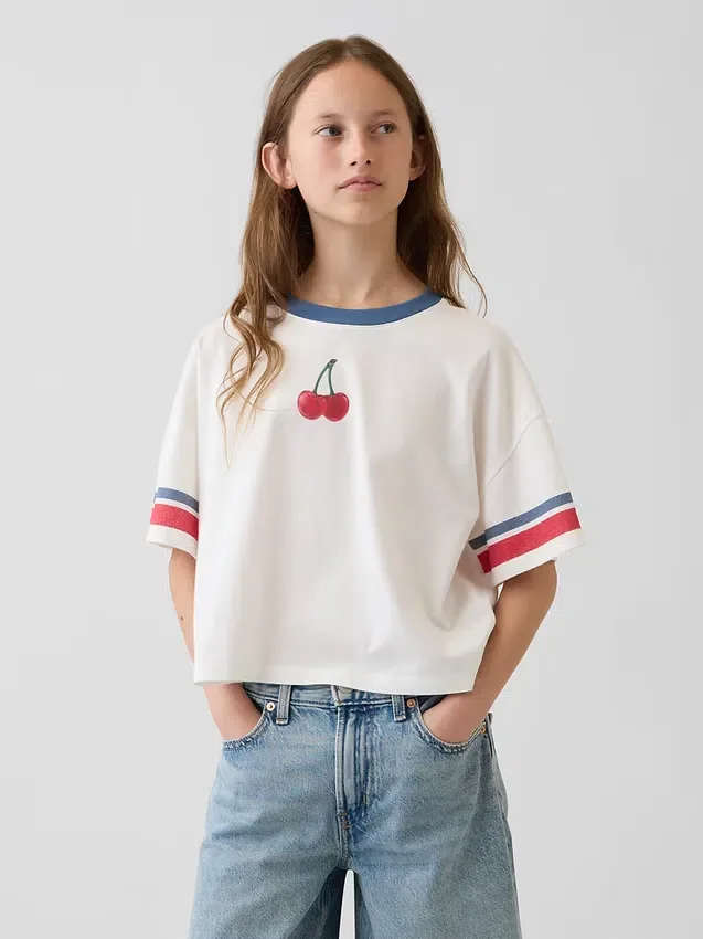 Παιδικό φαρδύ T-shirt με γραφικό σχέδιο