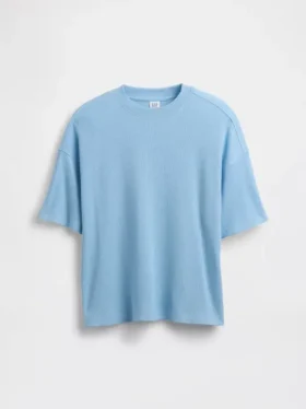 Παιδικό φαρδύ T-shirt με πλέξη «βάφλας»