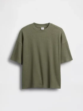 Παιδικό φαρδύ T-shirt με πλέξη «βάφλας»