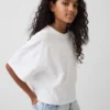 Παιδικό φαρδύ T-shirt σε τετράγωνη γραμμή