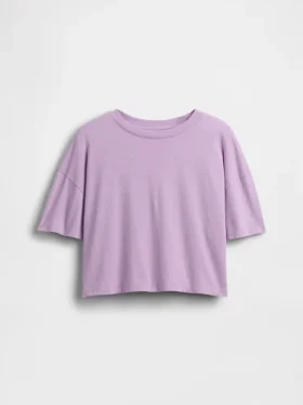 Παιδικό φαρδύ T-shirt σε τετράγωνη γραμμή