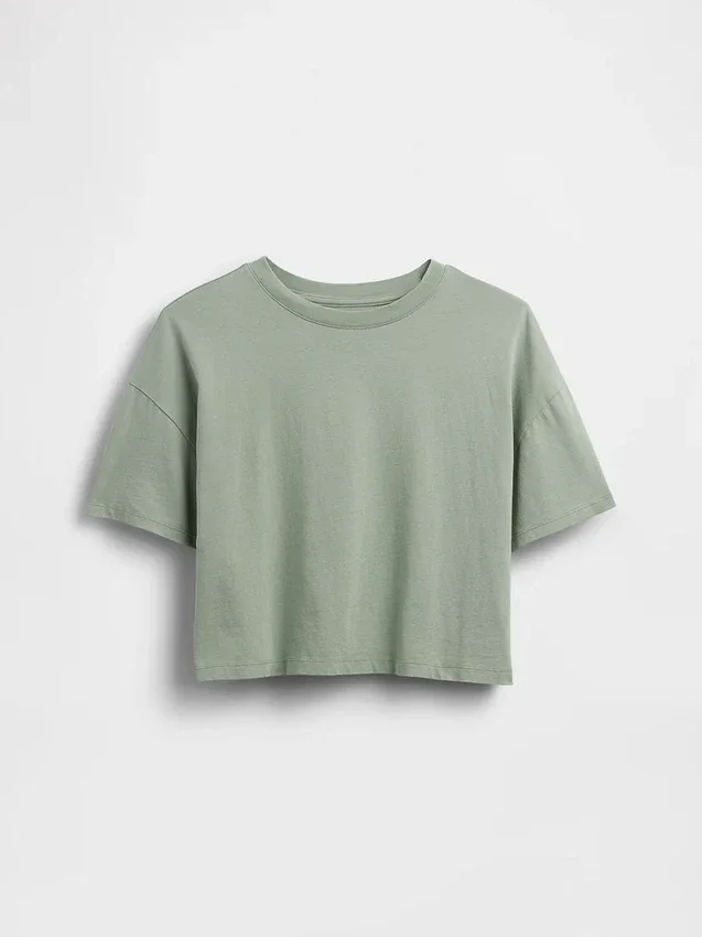 Παιδικό φαρδύ T-shirt σε τετράγωνη γραμμή