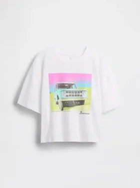 Παιδικό φαρδύ T-shirt σε τετράγωνη γραμμή