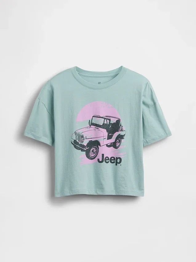 Παιδικό φαρδύ T-shirt σε τετράγωνη γραμμή