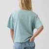Παιδικό φαρδύ T-shirt σε τετράγωνη γραμμή
