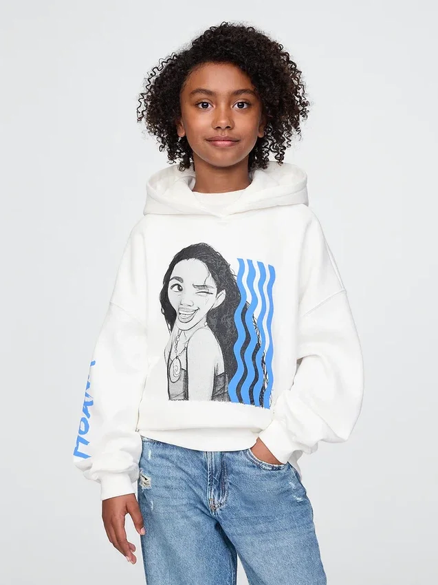 Παιδικό φούτερ με κουκούλα GAP × Disney Vintagesoft σε oversized γραμμή
