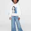 Παιδικό φούτερ με κουκούλα GAP × Disney Vintagesoft σε oversized γραμμή