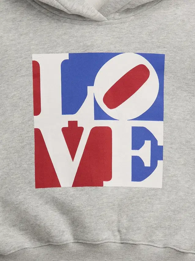 Παιδικό φούτερ με κουκούλα Robert Indiana Love