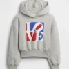 Παιδικό φούτερ με κουκούλα Robert Indiana Love