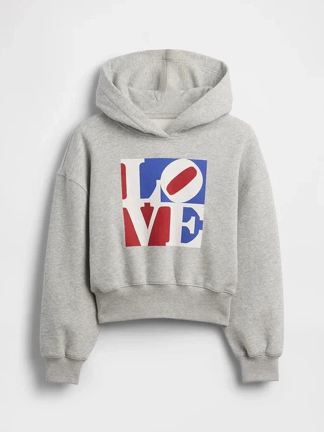 Παιδικό φούτερ με κουκούλα Robert Indiana Love