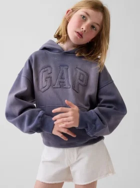 Παιδικό φούτερ με κουκούλα Vintagesoft χαλαρής εφαρμογής με λογότυπο