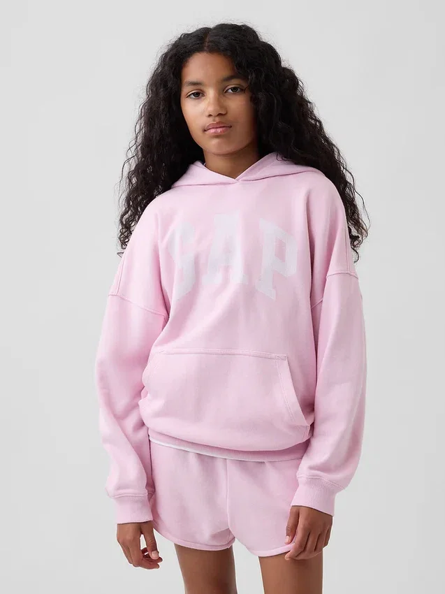 Παιδικό φούτερ με κουκούλα Vintagesoft Terry σε oversized γραμμή