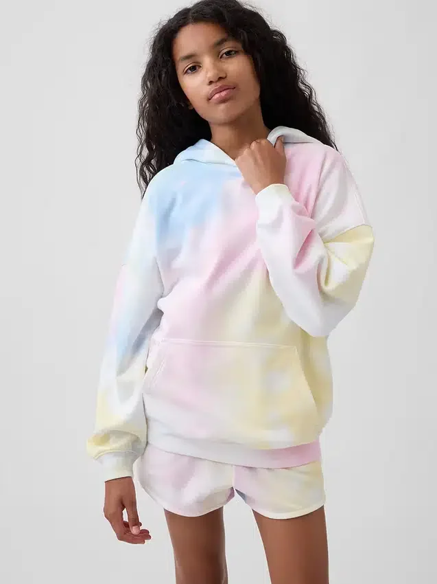 Παιδικό φούτερ με κουκούλα Vintagesoft Terry σε oversized γραμμή