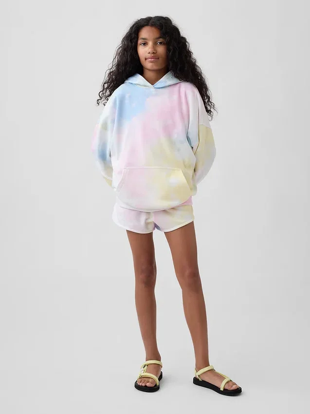 Παιδικό φούτερ με κουκούλα Vintagesoft Terry σε oversized γραμμή