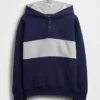 Παιδικό φούτερ Vintagesoft με χαλαρή εφαρμογή, κολάρο Henley και κουκούλα