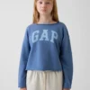 Παιδικό φούτερ Vintagesoft Terry με φαρδύ λαιμό και λογότυπο