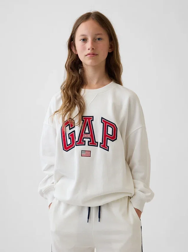 Παιδικό φούτερ Vintagesoft Terry με γραφικά, σε oversized γραμμή
