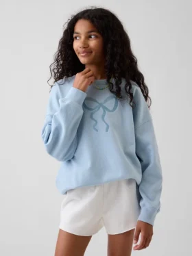 Παιδικό φούτερ Vintagesoft Terry με γραφικά, σε oversized γραμμή