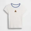 Παιδικό κεντημένο T-shirt με ραβδώσεις