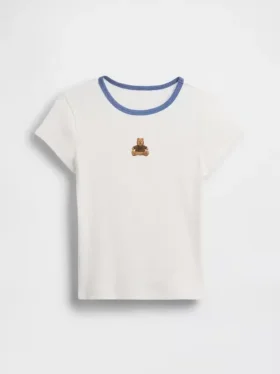 Παιδικό κεντημένο T-shirt με ραβδώσεις